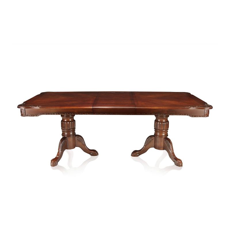 Belliere&#160;Elegant Carved Double Pedestal Extendable Dining Table Red - HOMES: Inside + Out, 5 of 6
