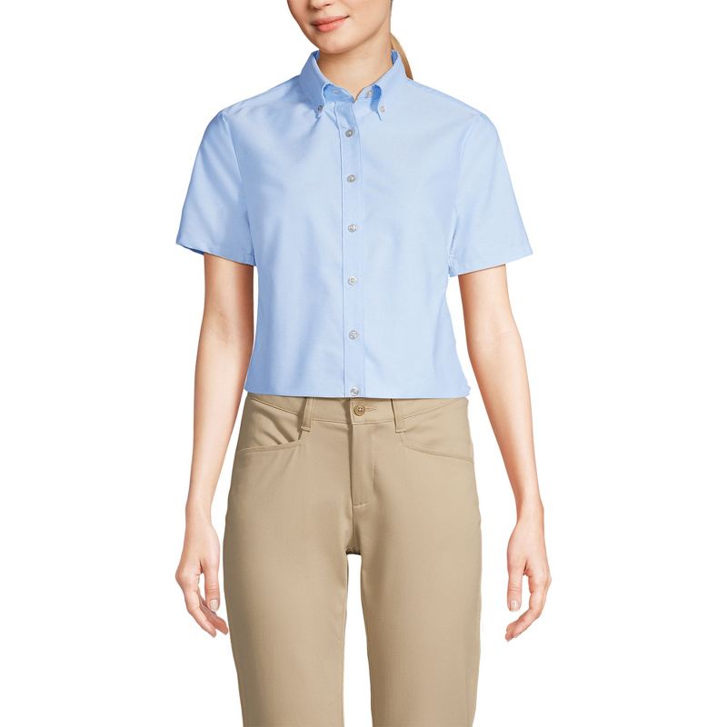 School Uniform Women's Short Sleeve Oxford Dress Shirt, 2 of 3