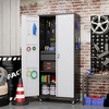 AOBABO 2-Shelf Metal Freestanding Storage Cabinet with Multipurpose Pegboard in Gray and White - 4 of 4