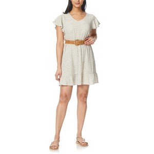 WallFlower Women's Marissa Flutter Sleeve Belted Dress - 1 of 3