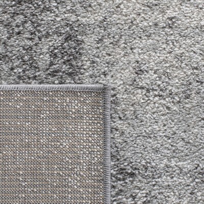 Gray Abstract Reversible Square Stain-Resistant Rug