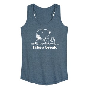 Women's - Peanuts - Take A Break Graphic Racerback Tank - 1 of 4