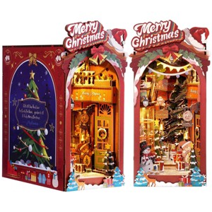 ROBOTIME 3D Puzzles DIY Miniature Dolls House Kit, Wooden Puzzle Booknook Bookshelf Decoration, Holiday Gifts, Multicolored, 2.64"*12.28"*18.27" - 1 of 4
