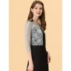 Allegra K Women's Elegant 3/4 Sleeve Sheer Floral Lace Cropped Bolero Shrugs - 3 of 4