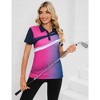 Womens Polo Shirts Short Sleeve Summer Printed Tops  Lightweight Athletic Golf Tennis Shirts - 3 of 4
