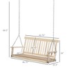 PAGED 2-Person Porch Swing with Slatted Build and Chains,Modern Bench Swing for Patio Backyard,Garden - 3 of 4