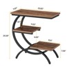 FONTOI 3-Tier End Table, 11.81" Industrial Side Table with Storage Shelves, Small Snack Table for Couch, Rustic Brown, 11.81"*25.59"*23.62" - 3 of 4