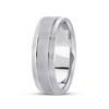 Pompeii3 7mm Mens Brushed Flat Wedding Band 14K White Gold - 2 of 4
