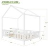 Twin/Full Size Montessori Floor Bed with Canopy, House Shape Toddler Bed Frame with Guardrails, Wood Kids Bed - ModernLuxe - 4 of 4