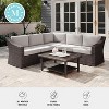 Martha Stewart Bedford Indoor-Outdoor Modular Patio 5-Seat Sectional Sofa in Rattan Wicker with All-Weather Cushions - 4 of 4