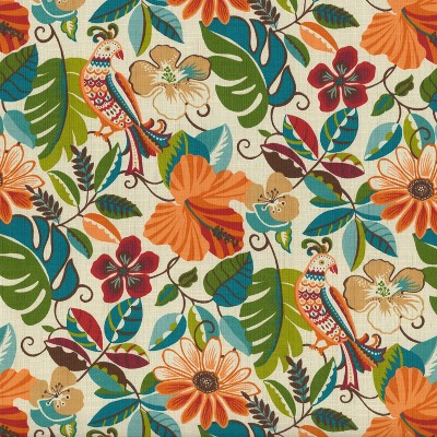 Set of 2 Tropical Floral Embroidered Square Pillows