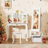 Tangkula Swivel Kids Jewelry Cabinet w/ Lights Full-Length Mirror & Built-in Mirror - 4 of 4