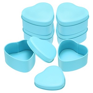 Unique Bargains Heart-Shaped Tinplate Candy Candle Cookie Storage Boxes with Lid 6 Pcs - 1 of 4