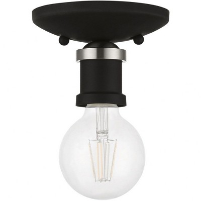 Lansdale Black and Brushed Nickel 1-Light Flush Mount