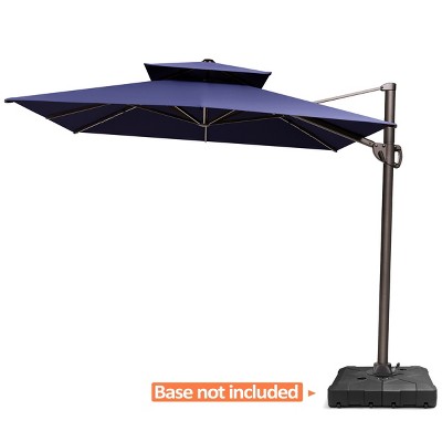 Pellebant  11 × 9 ft Outdoor Rectangular Patio Offset Cantilever Umbrella with 360-degree Rotation and 6 Shade Angles