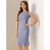 INSPIRE CHIC Women's Tweed Summer Sleeveless Elegant Plaid Bodycon Midi Dress - 4 of 4