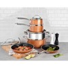 Gotham Steel Copper Cast Textured Cookware Set 10 Pc Nonstick Pots and Pans Set - 2 of 4