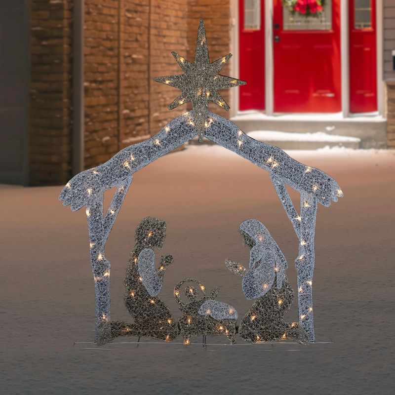 Northlight 44" LED Lighted Holy Family Nativity Scene Outdoor Christmas Decoration, 2 of 6
