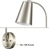 Claxy Modern Plug in Wall Sconce with Cord Set of 2 Brushed Nickel Wall Light - 4 of 4