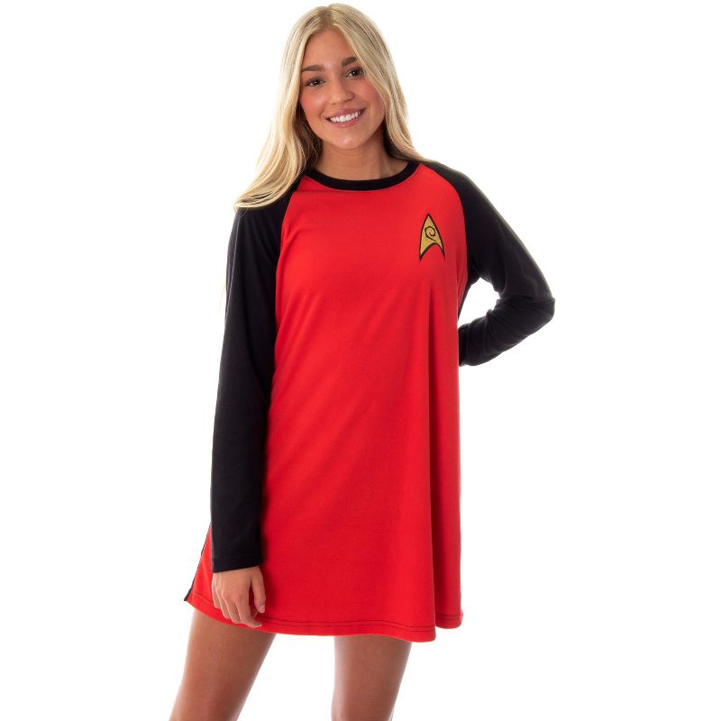 Star Trek Original Series Women's Juniors Raglan Sleep Shirt Nightgown, 5 of 7