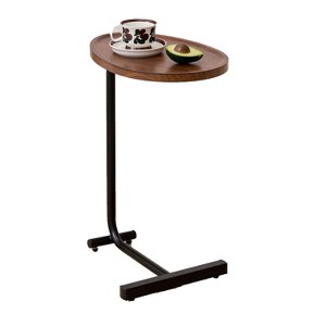 Lirago 2-Piece Brown C-Shaped Side Tables-Compact Metal End Tables for Sofa & Bed 17.72"W * 11.8"L * 23.62"H - 1 of 4
