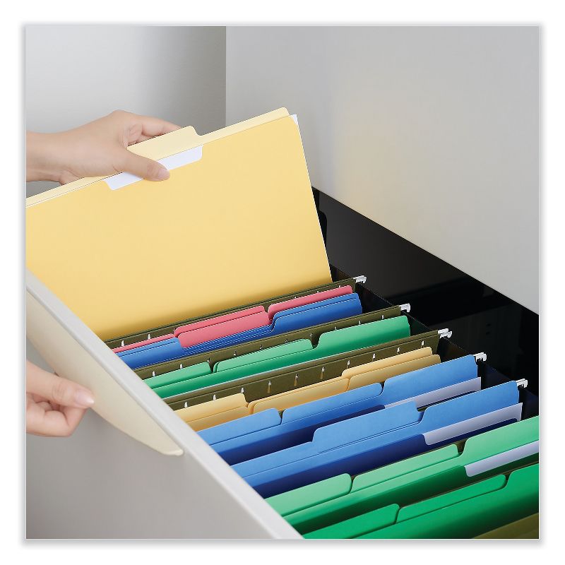 UNIVERSAL Recycled Interior File Folders 1/3 Cut Top Tab Letter Assorted 100/Box 12306, 4 of 5