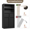 Tall bathroom Vanity, Floor-Standing Storage Unit with Doors and 2 Drawers, 51" Tall, Freestanding Storage Cabinet for Bathroom, Living Room - 3 of 4