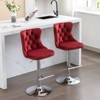 CAVINAS Dining Chairs Kitchen Chairs Set of 2 Bar stool Swivel Velvet Adjusatble Seat with Backs Tufted for Home Pub, Kitchen - 4 of 4