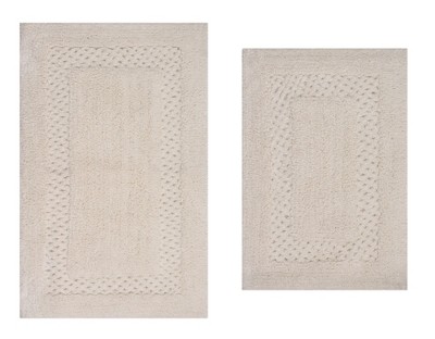 Ivory Cotton Tufted 2-Piece Bath Rug Set