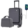 20" Carry On Luggage Sets with Front Pocket and Usb Port Lightweight Hardshell Expandable Luggage with Tsa Lock 360° Spinner Wheels Carrying Case - 2 of 4