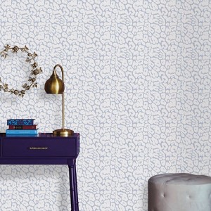 Animal Print Peel & Stick Wallpaper White/Light Blue - Opalhouse™: Removable, Bohemian Leopard Spot, Vinyl, 27.5 Sq Ft - 1 of 4