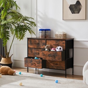 Fontoi Dressers, Tall Dresser with Wood Top, Storage Tower for Bedroom Entryway Hallway, Brown, 13.8"*30"*38.2" - 1 of 4