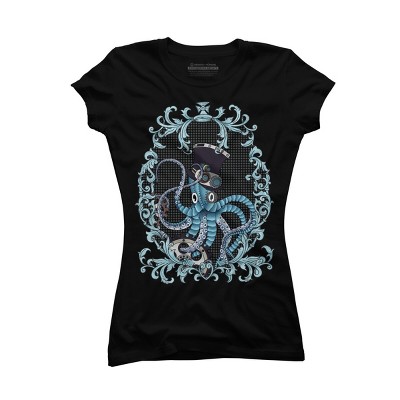 Junior's Design By Humans Steampunk Octopus By paviash T-Shirt
