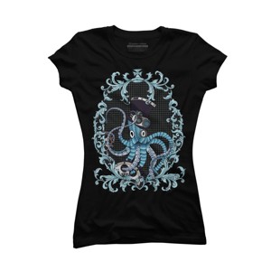 Junior's Design By Humans Steampunk Octopus By paviash T-Shirt - 1 of 3