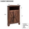 SinCiDo Bathroom Corner Cabinet w/Barn Door & Adjustable Shelf, Farmhouse Small Storage Cabinet for Bathroom, Living Room - 2 of 4