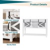homfan Farmhouse Entryway Console Table with Sliding Barn Door & Ample Storage Shelf - Narrow Rustic Wooden Sofa Table for Living Room and Foyer,White - 3 of 4