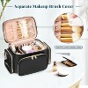 Portable Travel Makeup Bag Organizer With Makeup Brush Compartment and Two Side Pockets - 4 of 4