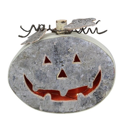 Metal & Wood Pumpkin Jack-o-Lantern Halloween Wreath NEW $29.99 Decoration 