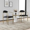Set of 2 Boucle Dining Chairs,Mid Century Modern Upholstered Armchairs with Metal Legs for Kitchen,Dining Room-Baofuwish - 2 of 4