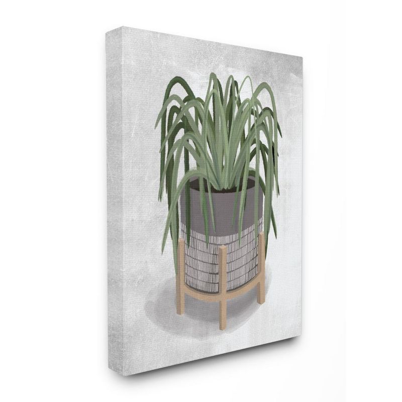 Stupell Industries Friendly Spider Plant Grey Green Painting, 1 of 5