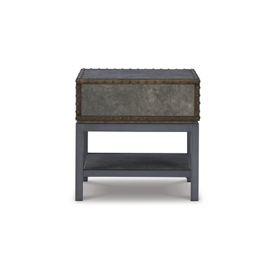 Derrylin Vintage Industrial Gray-Brown End Table with Storage
