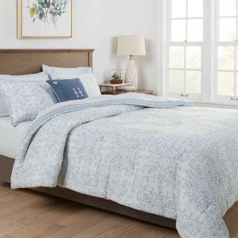7pc Medallion Comforter Bedding Set with Sheets Blue - Threshold™, 2 of 7