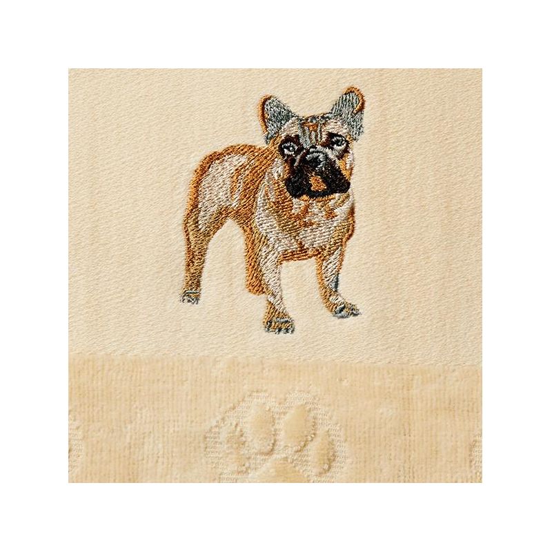 Collections Etc 3-PC DOG BREED BATH TOWEL SET French Bulldog, 4 of 5