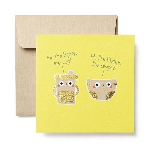 Funny Baby Congratulations Messages Funny Sippy And Poopy New Baby Congratulations Greeting Card : Target