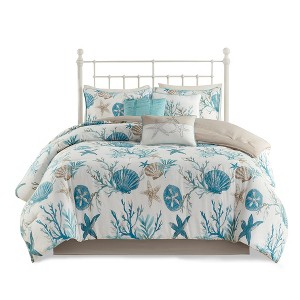 Gracie Mills Koreen 7-Piece Coastal Dreams Cotton Sateen Comforter Set - 1 of 4