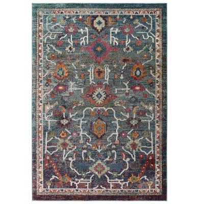 Modway Tribute Every Distressed Vintage Floral 8x10 Area Rug