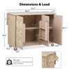 NicBex Mobile Kitchen Island Cart Kitchen Carts on Wheels with Storage, 3 Cabinet Doors 4 Drop Leaf for Kitchen - 2 of 4