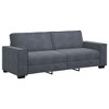 vidaXL 2 Piece Velvet Sofa Set with Cushions - Dark Gray - Modern Sofas for Living Room/Office - 4 of 4