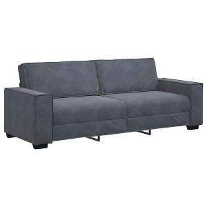 vidaXL 3-Seater Dark Gray Velvet Sofa - Modern Couch with Foam Cushioning, Lounge Sofa 70.9" for Office, Living Room, Guest Room - 1 of 4