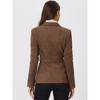 INSPIRE CHIC Women's Faux Suede Belted Lapel Single Breasted Work Outwear Blazer - 4 of 4